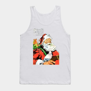 Pigeon delivers a letter to Santa Claus to prepare Merry Christmas gifts Retro Vintage Comic Book Tank Top